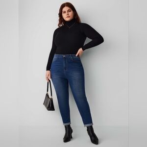 Cider High Neck Knit Long Sleeve Top‎ Sweater Curve & Plus 4X Black NWT